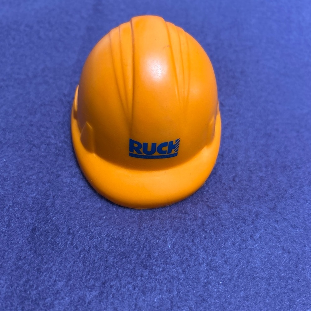 Ruch Orange Hat Helmet Stress Relief Squeezable Ball